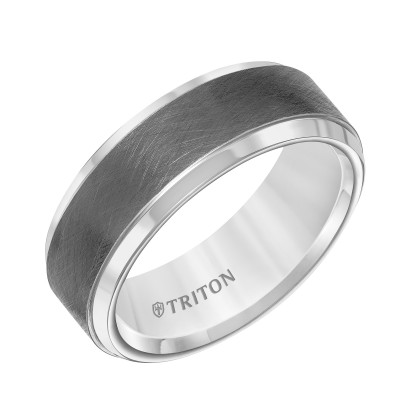 8Mm Gunmtl Gry Wedding Band