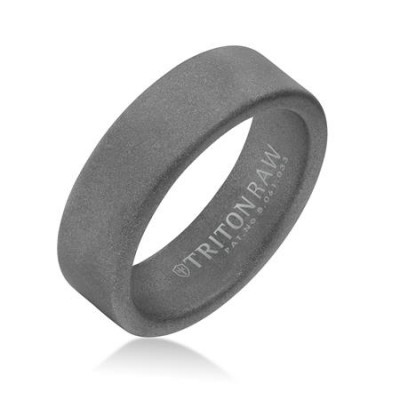 7Mm 'Tungsten Raw' Grey Tungsten  Wedding Band