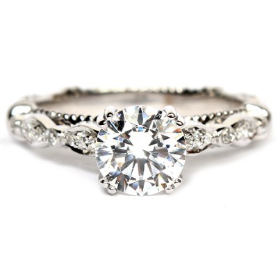 14K White Gold And Diamond Semi-Mount Engagement Ring (D100-0GOLD)