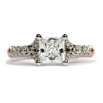 14K White and Rose Gold Diamond Semi-Mount Engagement Ring by Verragio (D126P0GOLD)