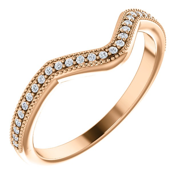 14K Rose Round .14 CTW Diamond Band