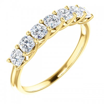 14K Yellow 1.00 CTTW Cushion Diamond Anniversary Band