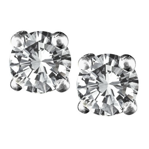 14K White Gold Diamond Stud Earrings With 0.33 Ct. Total Weight