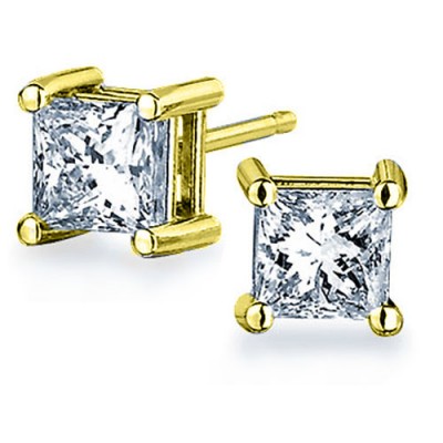 14K Yellow Gold Diamond Stud Earrings With 0.25 Ct. Total Weight