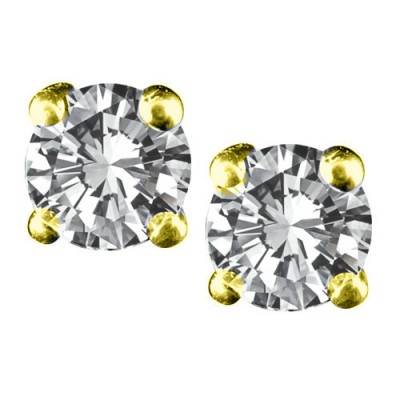 14K Yellow Gold Diamond Stud Earrings With 0.25 Ct. Total Weight