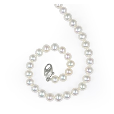 Sterling Silver 7-8MM White ASP Freshwater Cultured Pearl 18