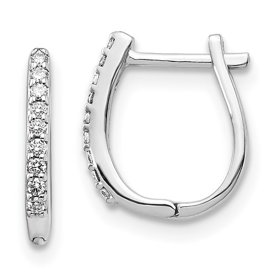 14 Kt Diamond Hinged Huggies