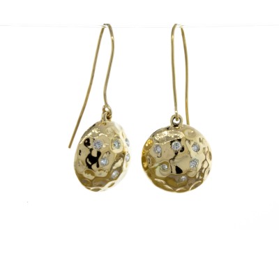 Hammered Diamond Dangle Earrings (.18ctw.)