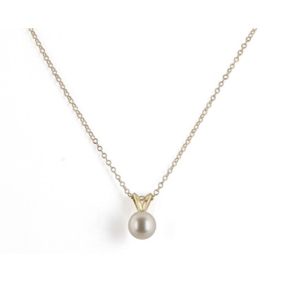 14K 6+MM White Freshwater Cultured Pearl 16