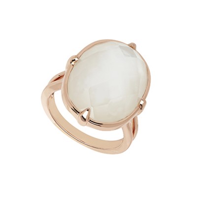 Bronze White Mother of Pearl Doublet Ring