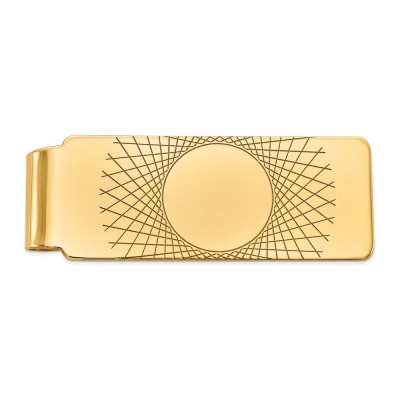 14k Men's Geometric Design Money Clip