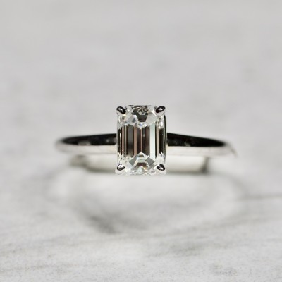 Emerald Cut Diamond Solitaire