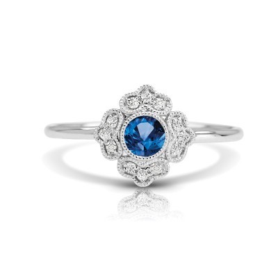 14KW Sapphire & Diamond Couture Ring