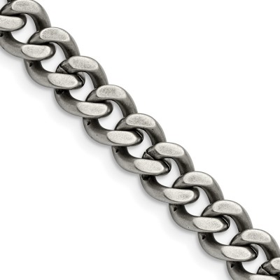 Stainless Steel Oxidized 9.25mm 22in Curb Chain