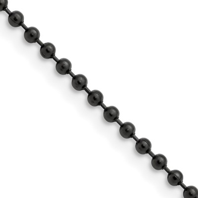 Stainless Steel Polished Black IP-plated 2.4mm 30in Ball Chain