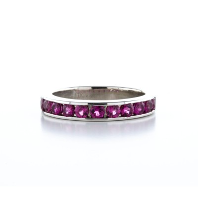 14Kt White Gold Pink Tourmaline Band (.85ctw)