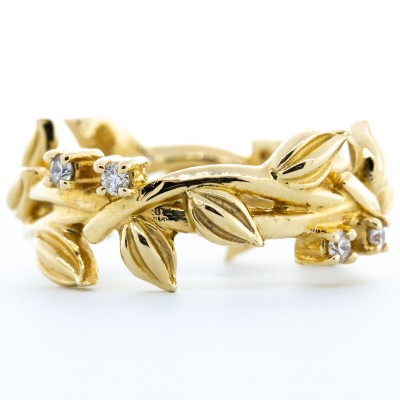 14K Yellow Gold Diamond Vine Ring (.16ctw)