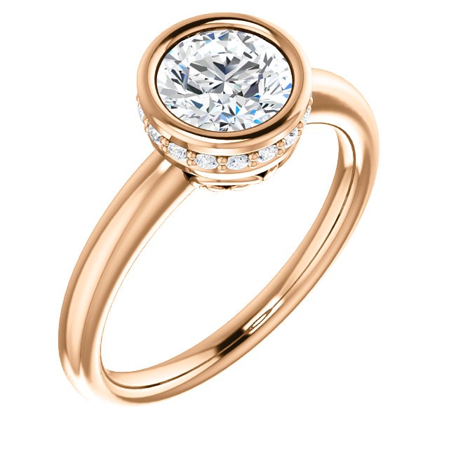 14 Kt Rose Gold 1 Ct Moissanite Ring