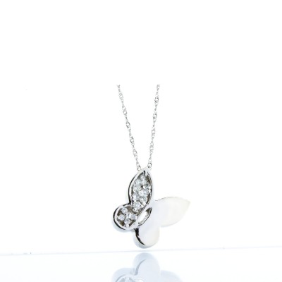 14kt White Gold Diamond Butterfly (.18ctw)