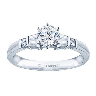 Me244-14k White Gold Classic Semi Mount Engagement Ring