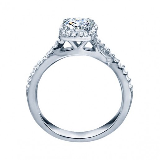 Rm1407r-14k White Gold Halo Semi Mount Engagement Ring - RM1407R-F8