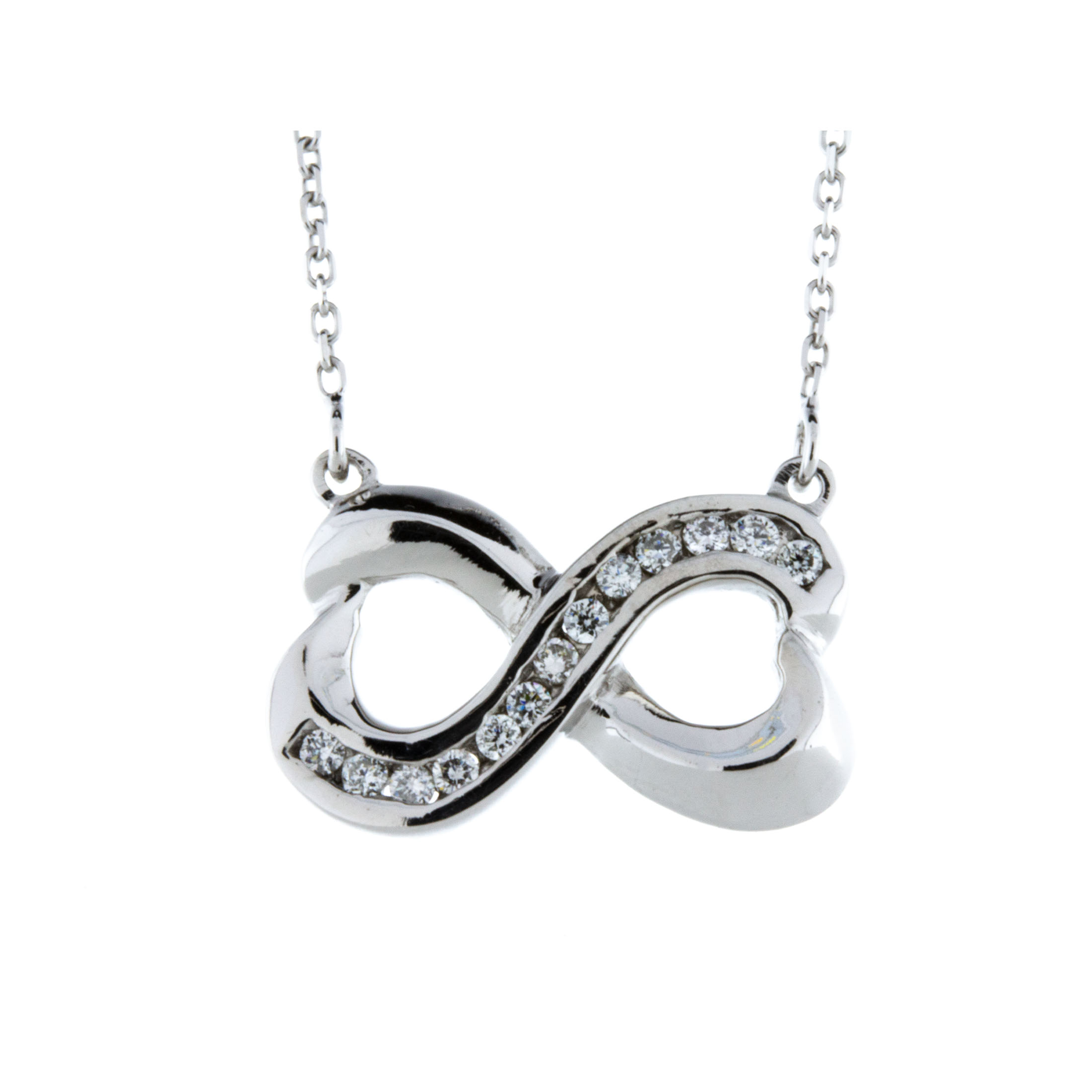 white gold infinity heart necklace